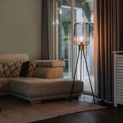 Design Floor Lamp Black with Gold - Mayelle