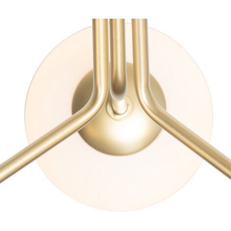 Art Deco Pendant Light Gold with Opal Glass 3-Light - Coby