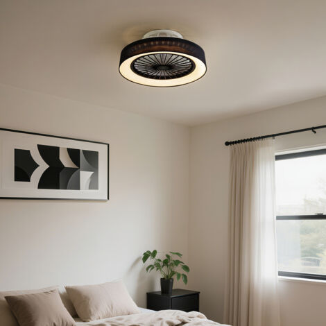 Ceiling Fan Black 47cm incl. LED Dimmable with Remote Control - Emily