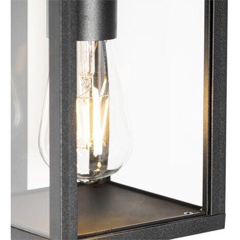 Outdoor Wall Lantern Black Ip44 With Dusk Sensor - Charlois