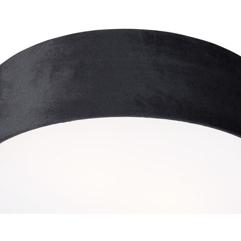 Modern Ceiling Light Black 40 cm with Gold Interior - Drum