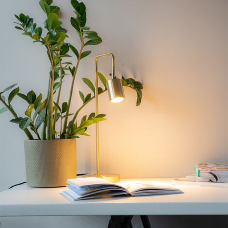 Modern Table Lamp Brass Adjustable - Java