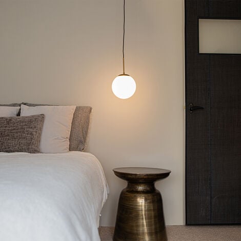 Art Deco Pendant Light Gold with Opal Glass - Flore