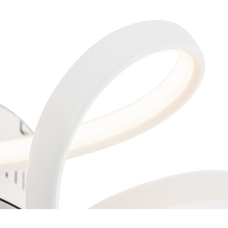 White Ceiling Fan Incl. LED with Remote Control - Mandy