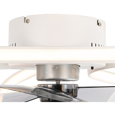 White Ceiling Fan Incl. LED with Remote Control - Mandy