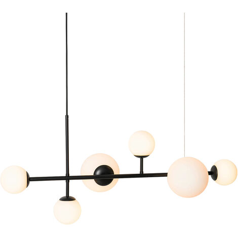 Modern Pendant Light Black with Matt Glass 6 Lights - Monaco