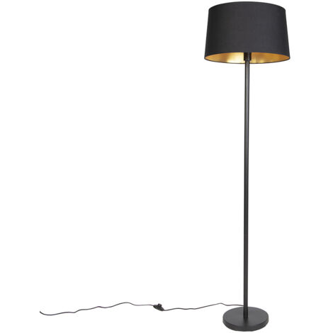Smart Floor Lamp Black with Black Lampshade 45 cm Incl. Wifi A60 - Simplo (1/4)