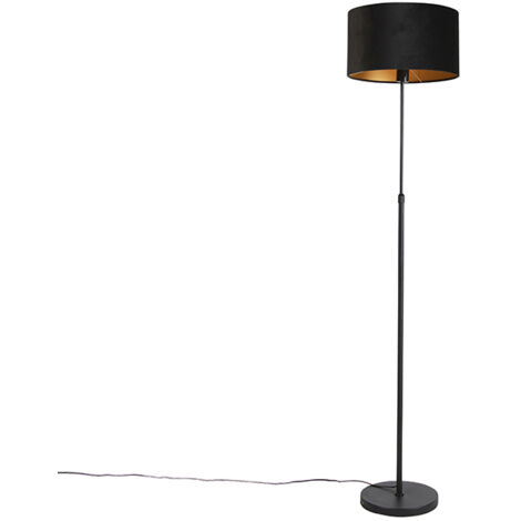 Smart floor lamp black with velor shade black 35 cm incl. Wifi A60 - Parte (1/4)