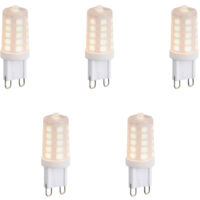 Set of 5 Dimmable G9 LED Bulbs Opal 1.2W 100lm 2200K