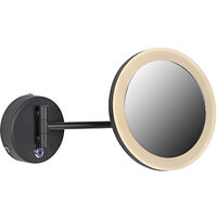 Design wall mirror black incl. LED IP44- Barba