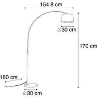 Modern arc lamp steel with black fabric shade - Arc Basic