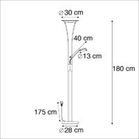 Modern floor lamp steel incl. LED with reading arm - Ibiza - Steel
