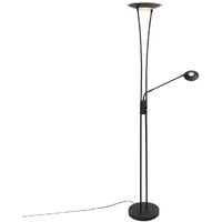 Modern floor lamp black incl. LED with reading arm - Ibiza