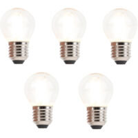 Set of 5 E27 Dimmable LED Filament Globe Bulbs 3W 250lm 2700K