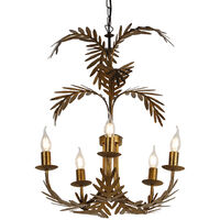Vintage chandelier gold 5-light - Botanica - Gold/Messing