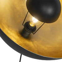 Floor lamp black with gold 51 cm adjustable tripod - Magnax