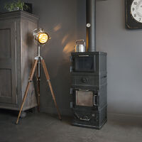 Tripod floor lamp wood with studio spot - Tripod Radiant