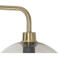 Modern floor lamp brass with smoke glass - Maly