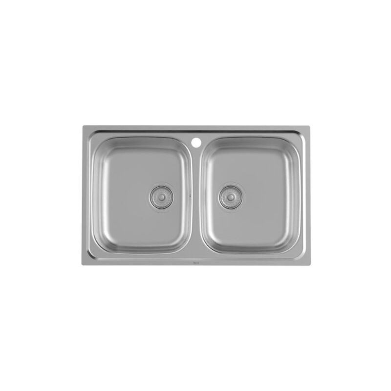 Fregadero Roca Victoria 80 2C acero inoxidable 2 cubetas sobre