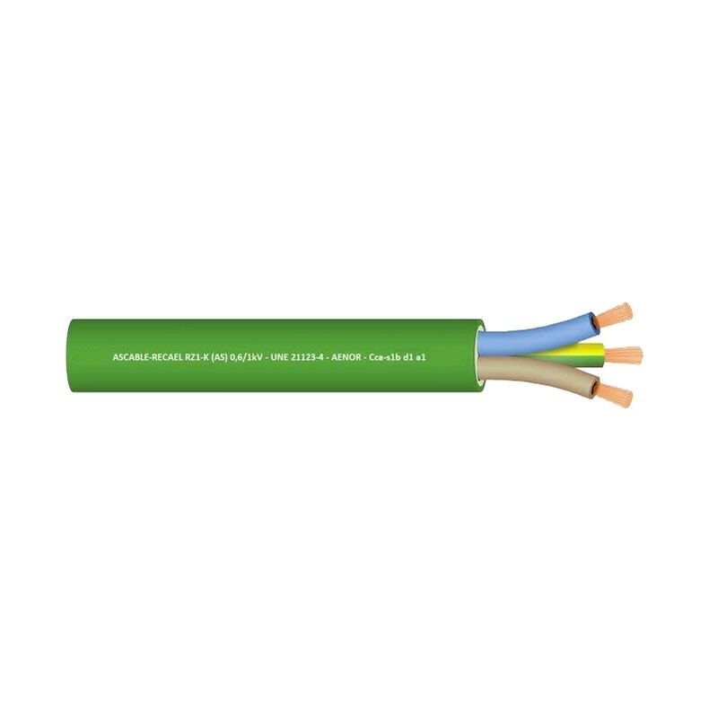 Cable Eléctrico Manguera 3x1.5mm² Libre Halógenos RZ1-K (AS) - efectoLED