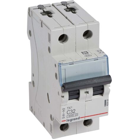 Interruptor magnetotérmico Legrand 403609 TX3 6KA C 2P 32A