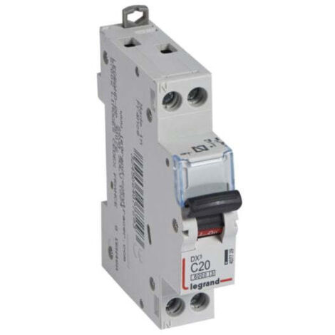 Interruptor magnetotérmico Legrand 407729 DX3 6/10KA P+N C20 1mod (1/5)