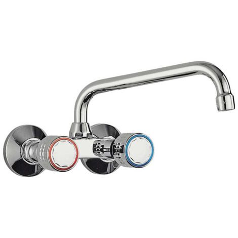 TRES ESE-23 Grifo bimando mural 123215 para cocina con caño superior