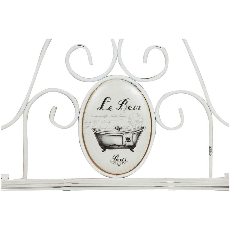 Mensola a muro Le Bain in ferro battuto finitura Shabby 55,5x19x43 cm