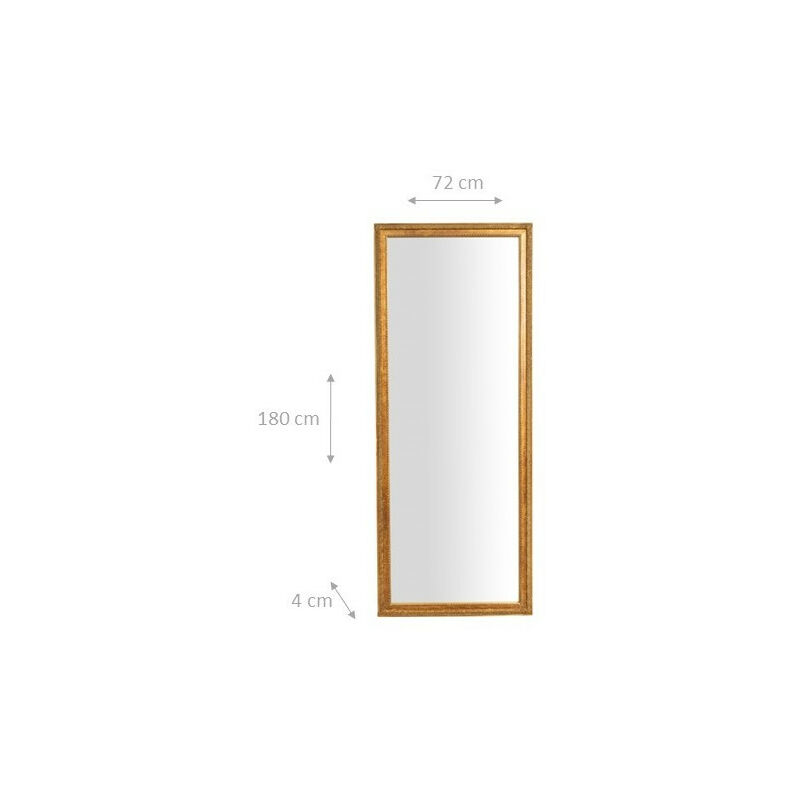 DMORA - Specchio Da Parete, Struttura In Metallo, Colore Oro, Misure 3