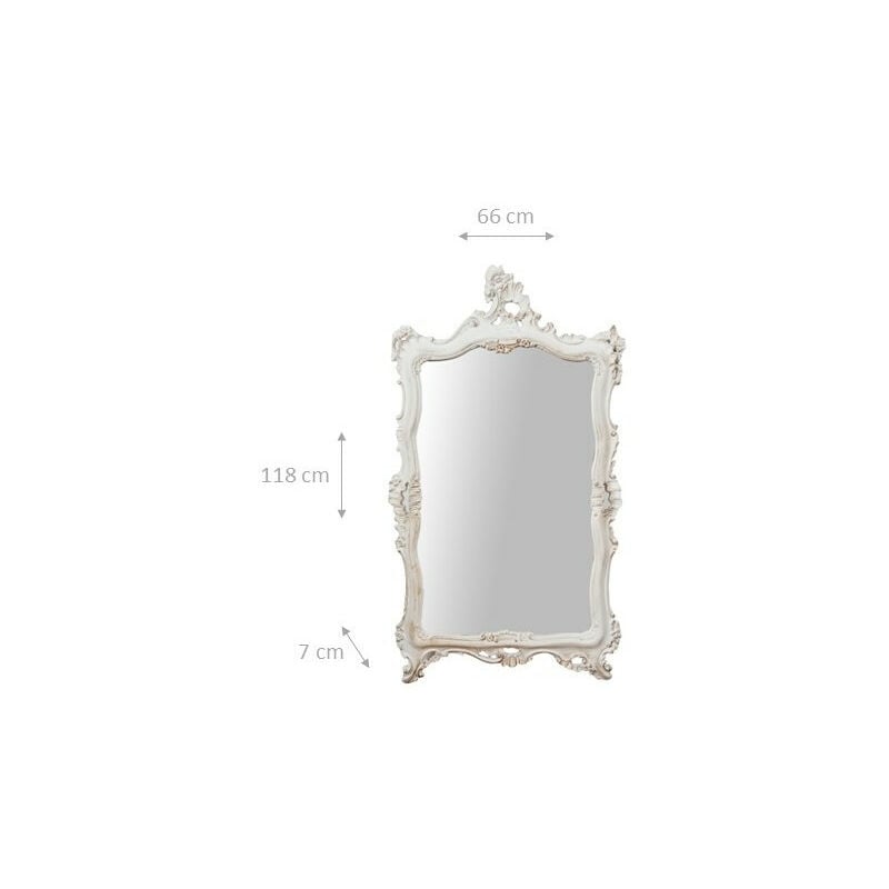 Specchio da parete camera da letto 90x70 cm Specchio shabby chic Specchio  bagno Bianco - Biscottini - Idee regalo