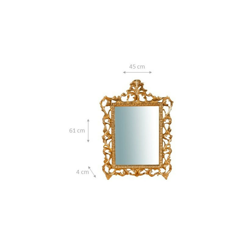 Specchio da parete barocco 61x45x4 cm Originale specchio vintage da parete  con cornice lavorata Made in Italy