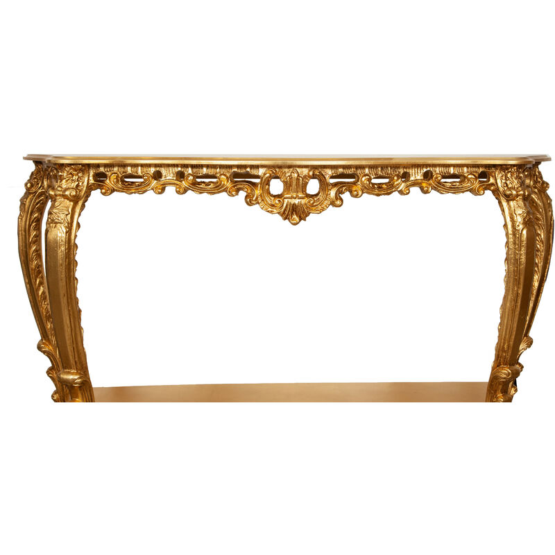 Consolle ingresso shabby 57x22x52 cm Made in Italy Tavolino ingresso stile  barocco finitura oro