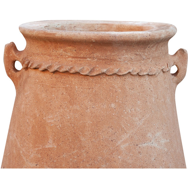 Vaso in terracotta del deserto del Sahara smaltato finitura verde