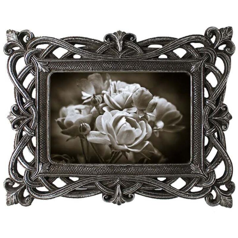 Cornice portafoto vintage in resina oro fatta a mano con