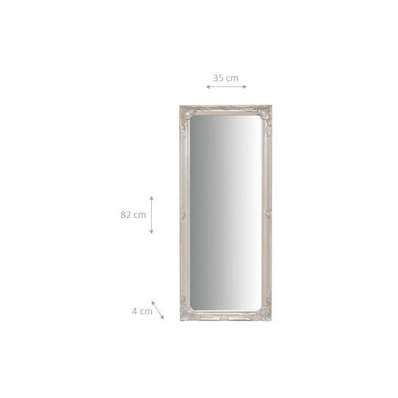 MCS Mercer Specchio Da Parete Bianco - 58x87 Cm, Classico Con Bordo Smussato - Posizionabile Verticale O Orizzontale