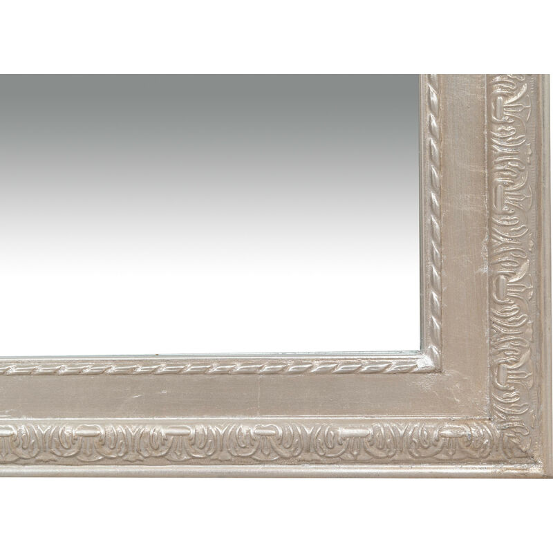 Specchio da parete 90x60x4 cm Made in Italy Specchio shabby Cornice argento  Specchio vintage da parete