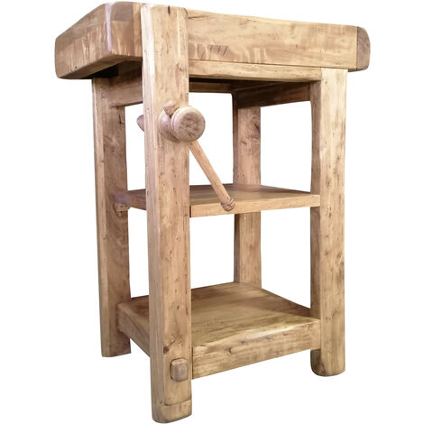 Tavolo alto lavoro 82x57x64 cm Made in Italy Isola cucina piano lavoro legno massello Bancone cucina Piano lavoro cucina legno
