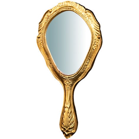Specchio con manico vintage 30x14 Specchio da trucco con manico Specchio da  tavolo vintage Piccola specchiera