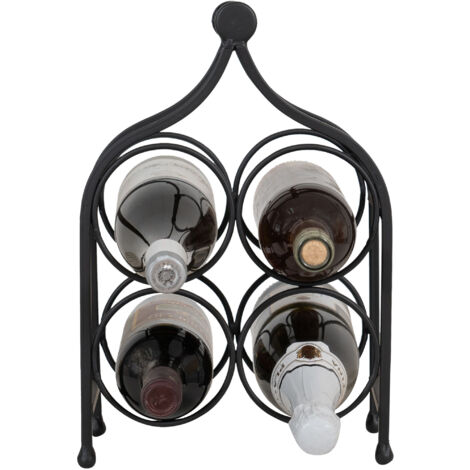 Portabottiglie Da Banco Per 7 Bottiglie – Scaffale Vino In Metallo, Design Moderno, Per Cucina E Bar