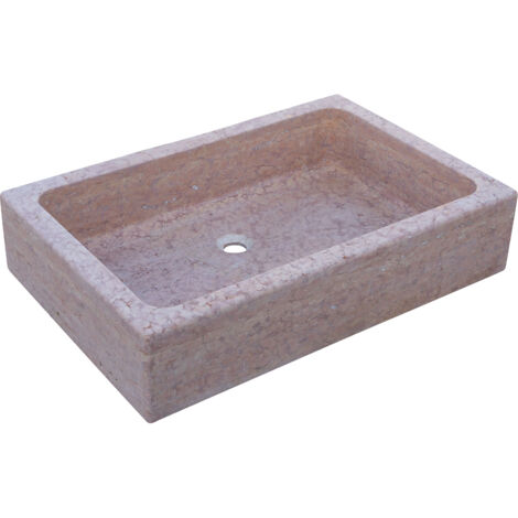Lavandino in marmo rosso Lavandino cucina Lavabo da appoggio Lavello in pietra Lavandino da interno e esterno Vasca per fontana (1/5)