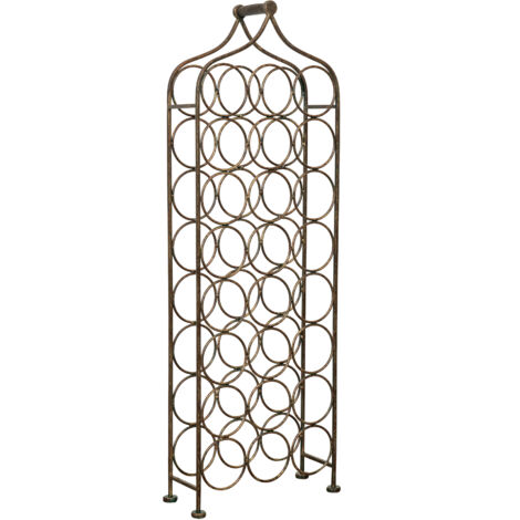 ARFUKA Portabottiglie Vino In Acciaio Inox Rosa Oro - Design Geometrico Curvo, Per Cucina, Bar E Cantina, Regge Bottiglie E Telefoni