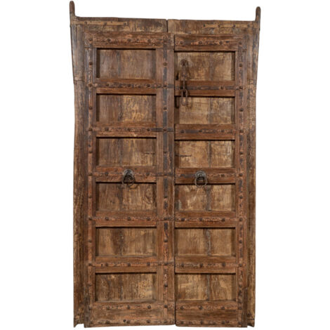 Porta portone in legno massello e ferro da interno o da esterno vecchia e antica medievale