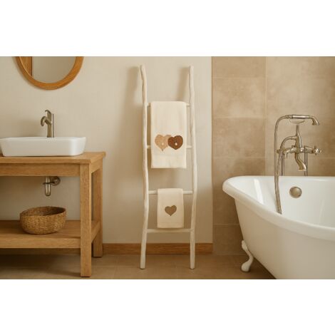 Scala porta asciugamani legno bagno moderno da terra Scaletta portasciugamani da parete a muro decorativa Appendi asciugamani