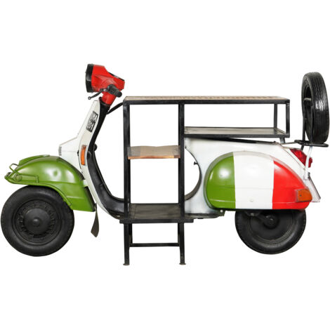 Consolle in Ferro e Legno, Vespa Ristrutturata come Consolle per Arredo per la Casa