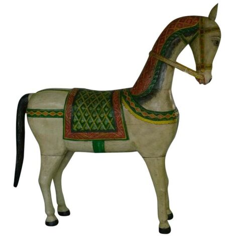 Cavallo in legno massiccio dipinto L34xPR200xH210 cm (1/5)