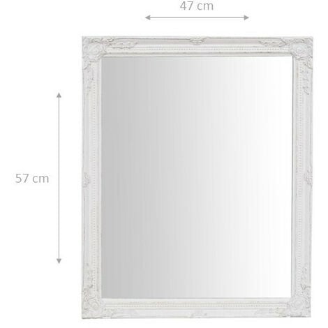 Specchiera trucco da parete bagno Specchio verticale/orizzontale con cornice in legno bianco rettangolare da appendere Shabby