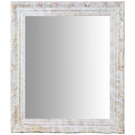 Specchio vintage da parete 74x64x4 cm Specchio shabby bianco