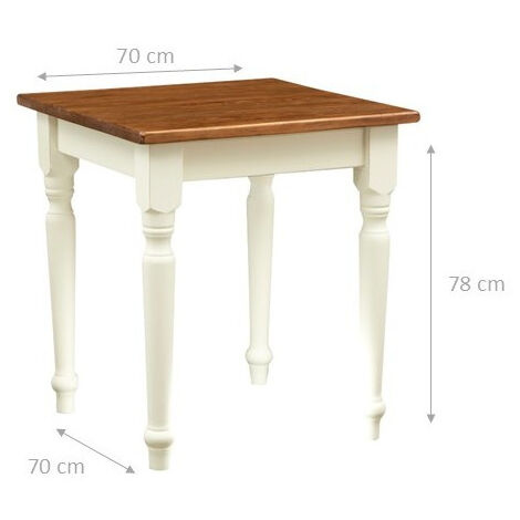 Table En Bois Massif Estea Mobili – Piètement Blanc – Dimensions Et Couleurs Variées