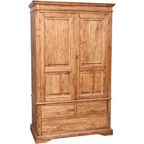 Armadio in legno massello tiglio 197x120x59 cm Armadio rustico legno 2 ante Armadio shabby chic Armadio camera da letto
