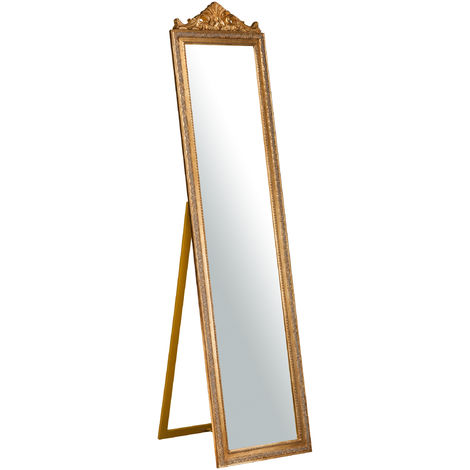 Specchio da ingresso lungo foglia oro